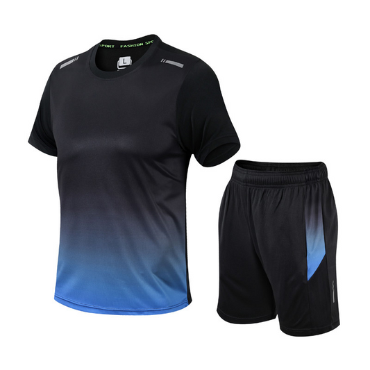 Mens Athletic Wear Set - Bold Gradient Fitness Clothing - OutfitLondon