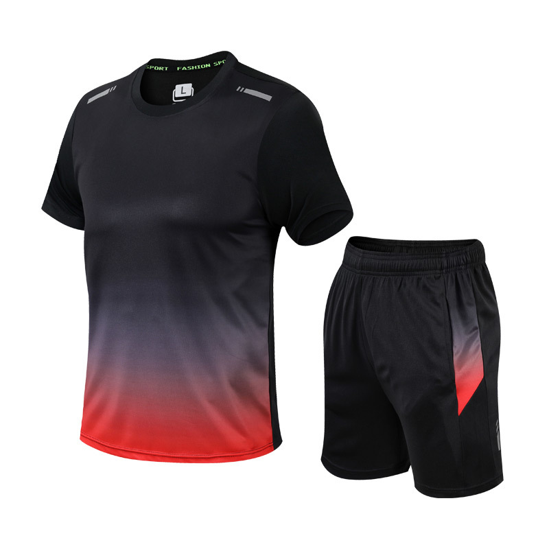 Mens Athletic Wear Set - Bold Gradient Fitness Clothing