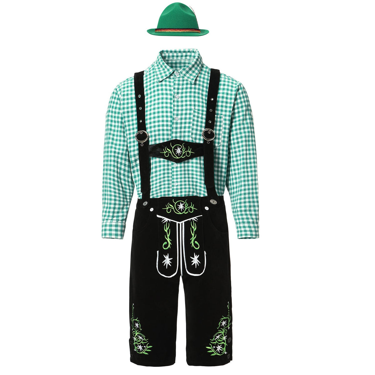 Men's Classic Leather Lederhosen with Embroidered Details