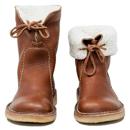 Warm Fuzzy Lace Up Winter Snow Boots
