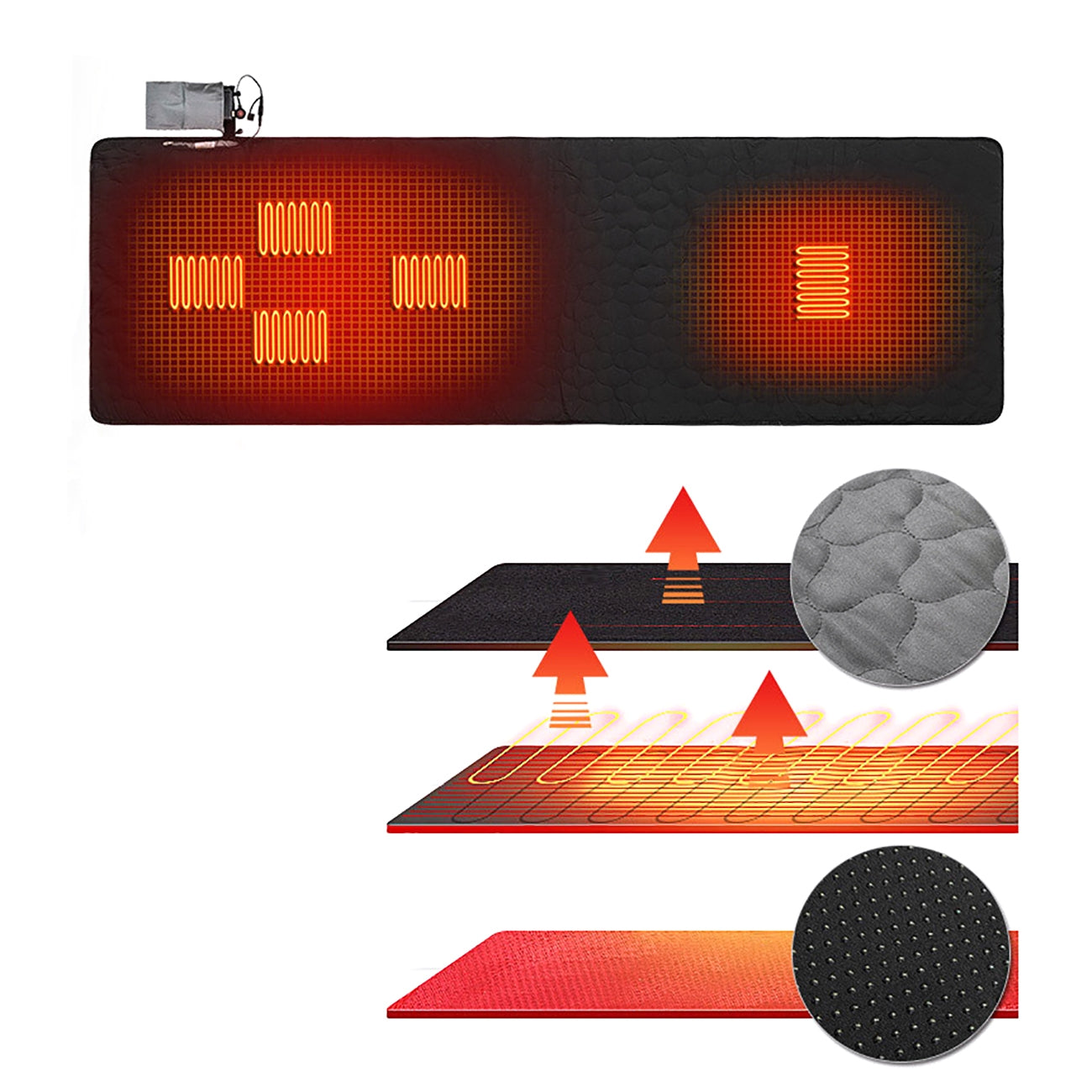 Outdoor USB Heating Mat Insulation Heating Sleeping Pad for Sleeping Bag Travel Camping Mattress Hiking