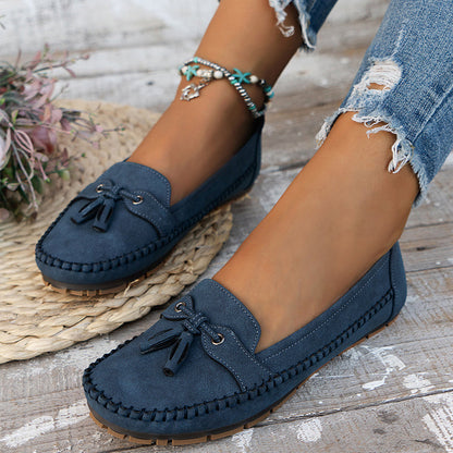 Women's Classic Leather Loafers - OutfitLondon