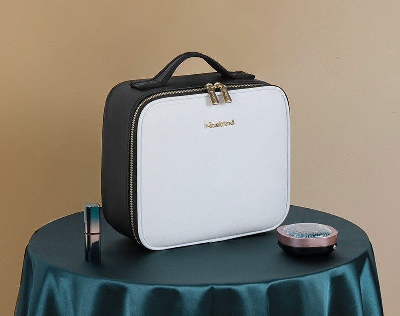 Smart LED Cosmetic Case With Mirror Large Capacity Cosmetic & Toiletry Bags Travel Makeup Case