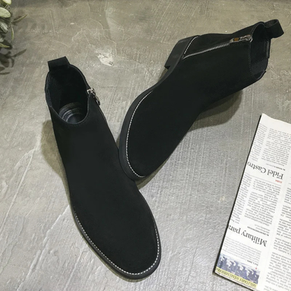 Luxury Men's Real Suede Chelsea Ankle Boots
