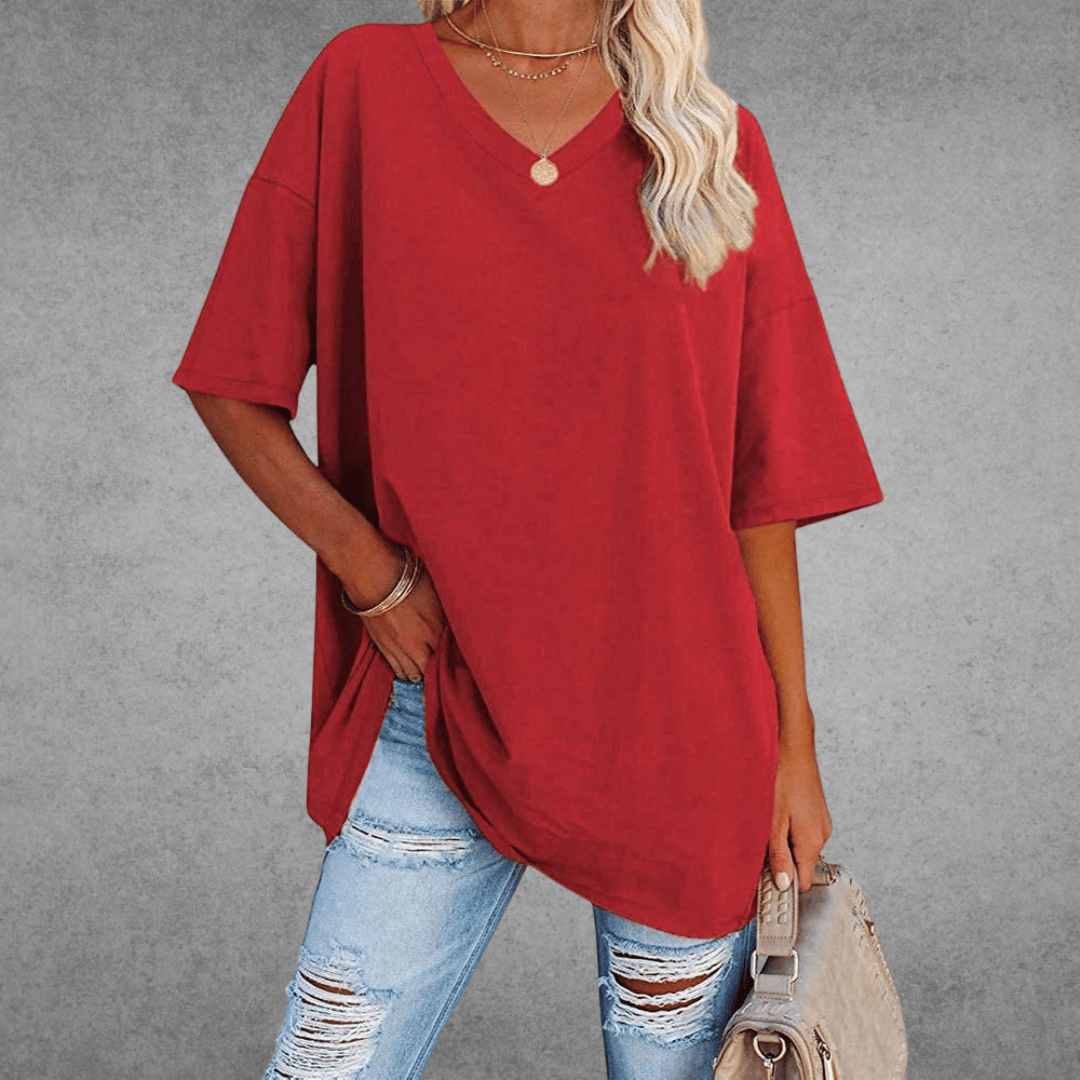 Relaxed Fit Casual V Neck T Shirt