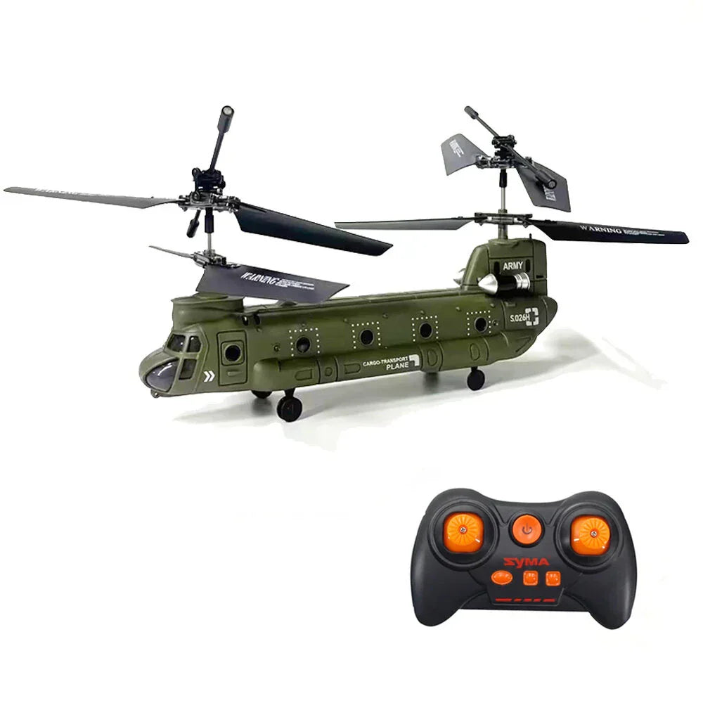 Twin Rotor RC Helicopter Military Style USB Charging 5Min Flight - OutfitLondon