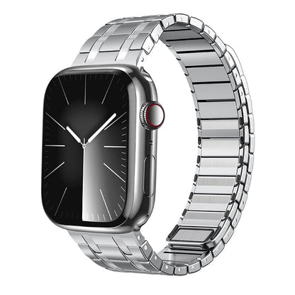 Sleek Silver Magnetic Apple Watch Strap