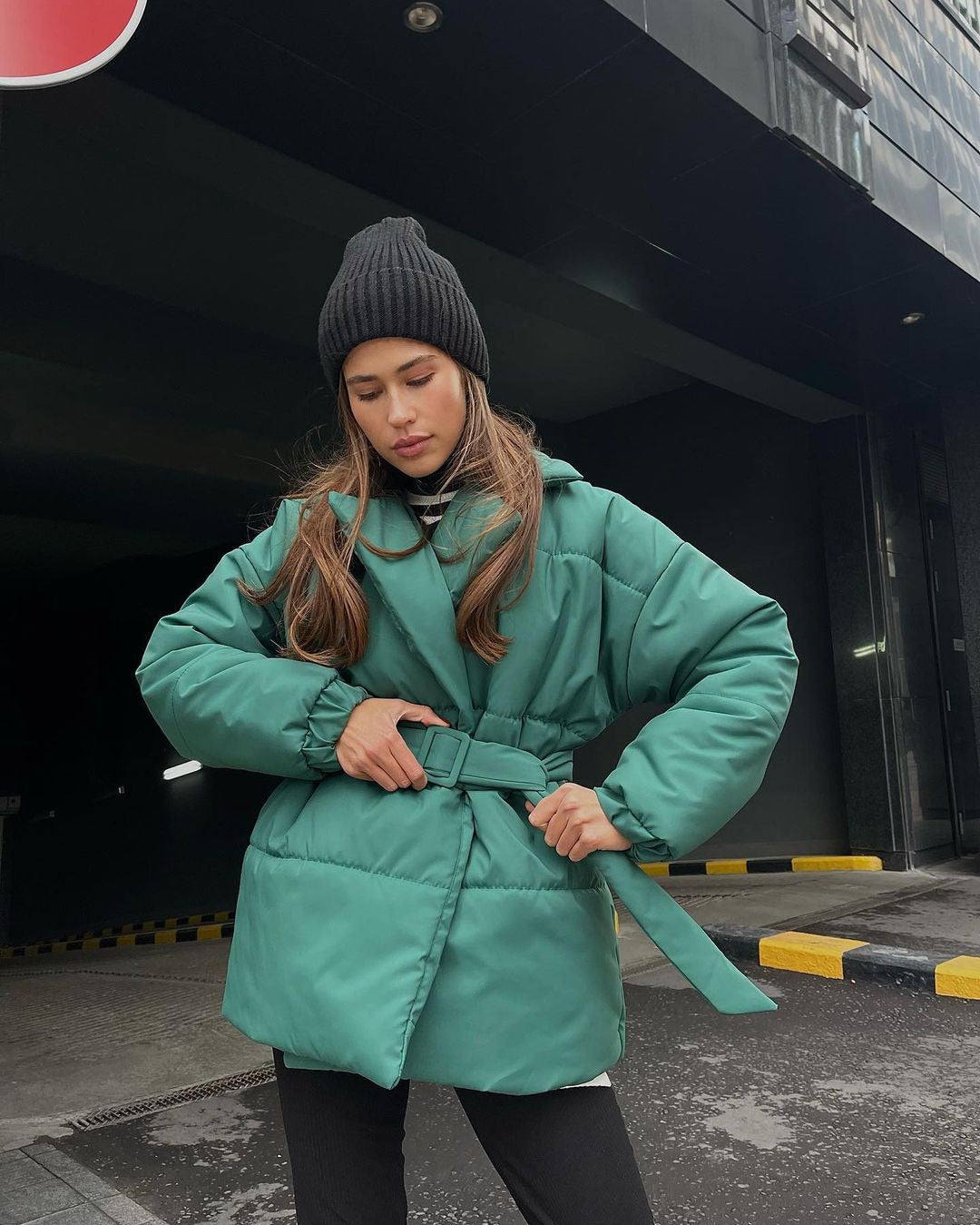 Women's Slim Wool Blend Long Lapel Overcoat