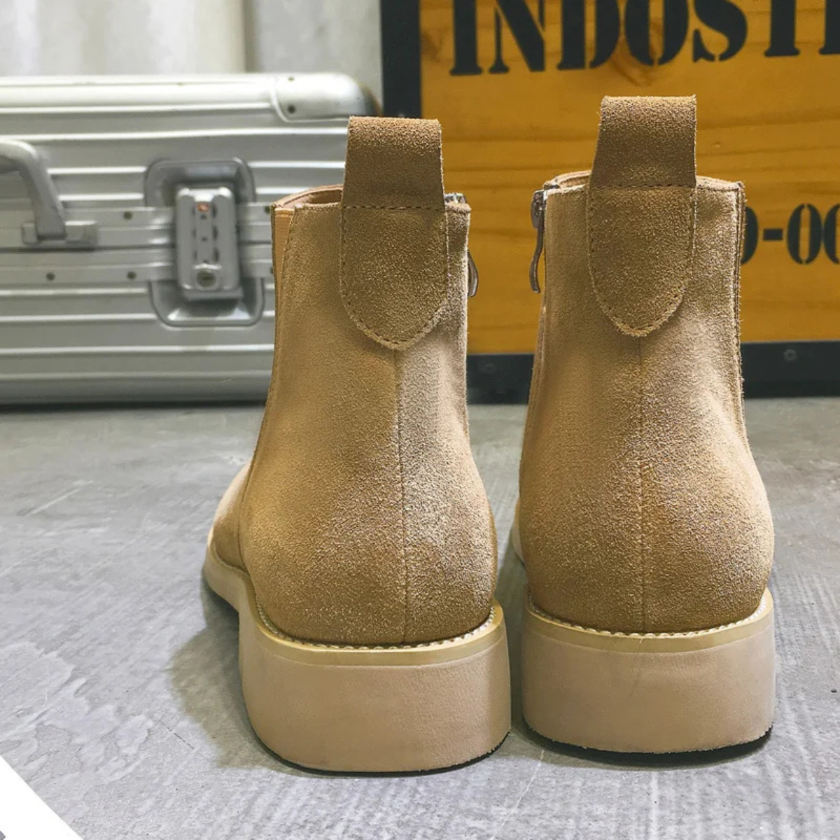 Luxury Men's Real Suede Chelsea Ankle Boots