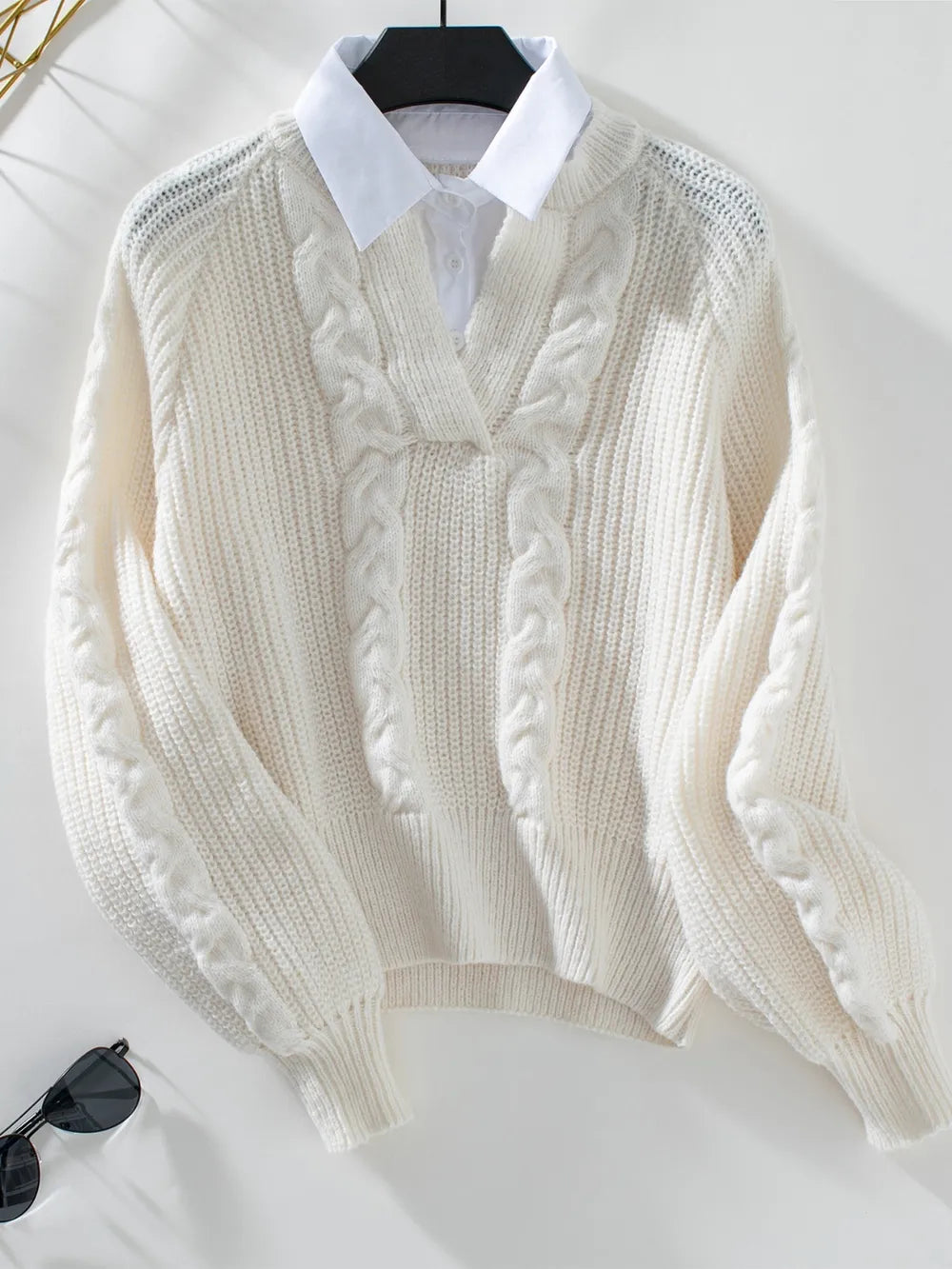 Soft Faux Fur Crew Neck Jumper