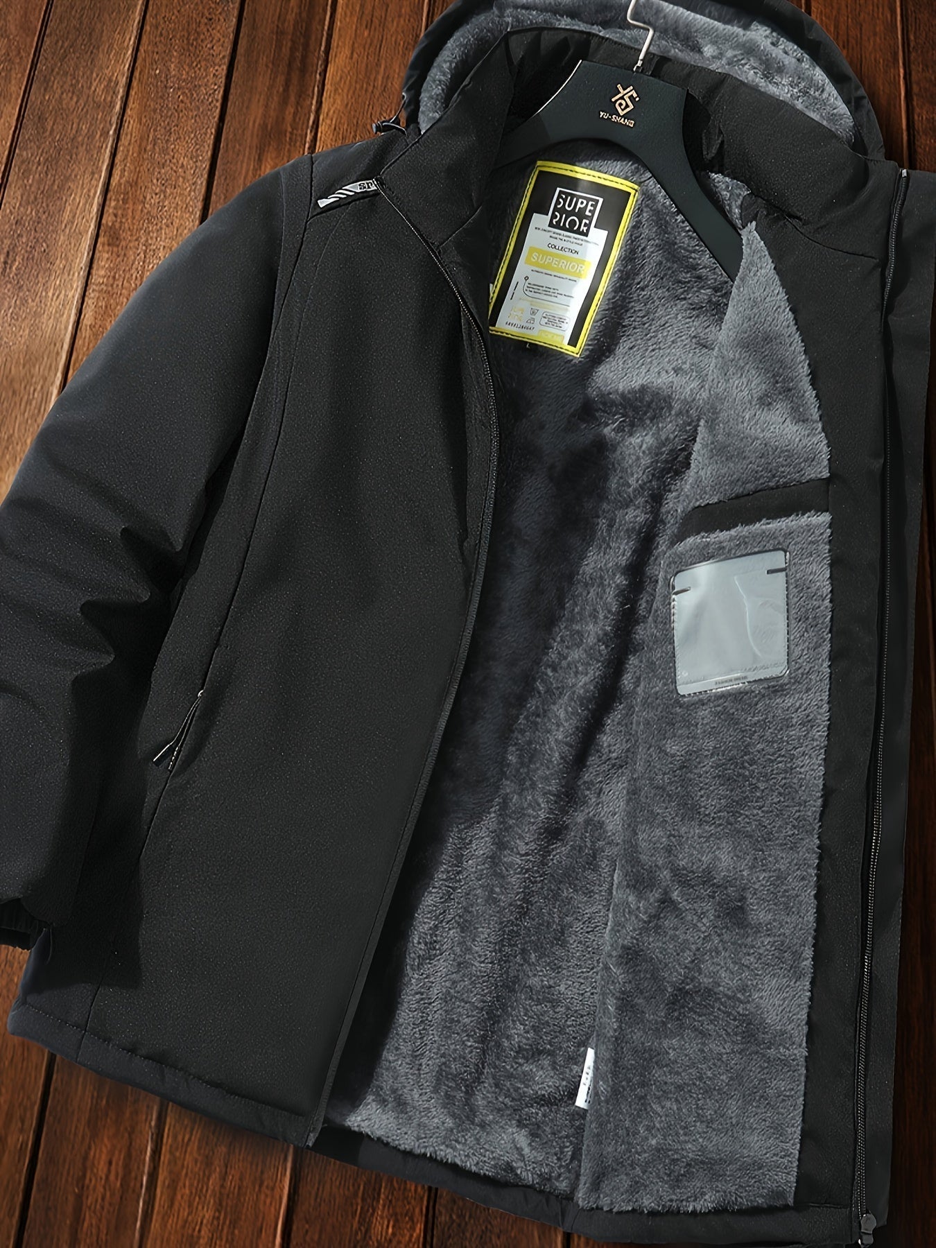 Warm Waterproof Mens Puffer Fleece Jacket