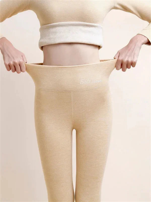 Soft Thermal Leggings with Cashmere Lining for Women