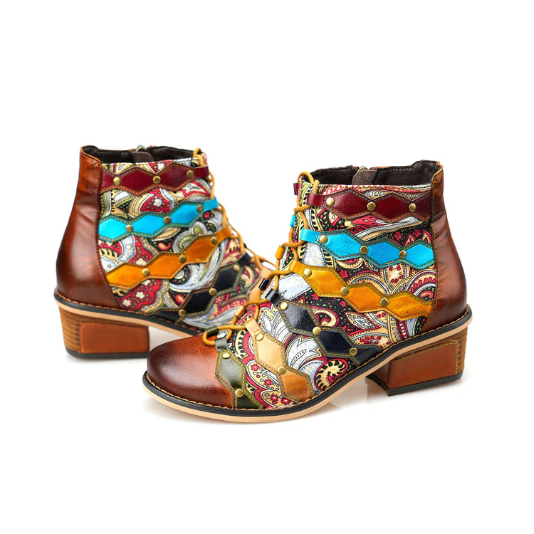 Vintage Handmade Romantic Exquisite Ankle Boots