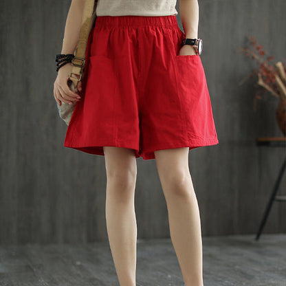 Women's Casual Cotton Loose Straight-Leg Cargo Shorts