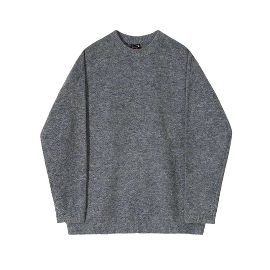 Men's Casual Loose Fit Cotton Blend Round Neck Sweater