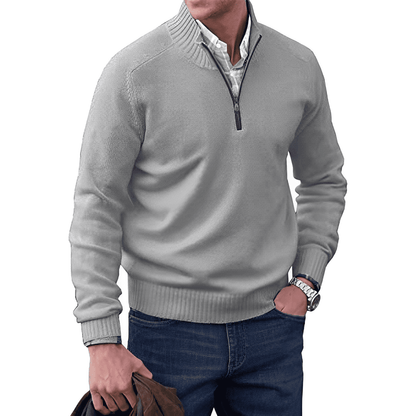Casual Mens Quarter Zip Jumper Sweater