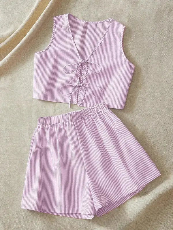 Women's Stylish Tank Top and Shorts Outfit Set