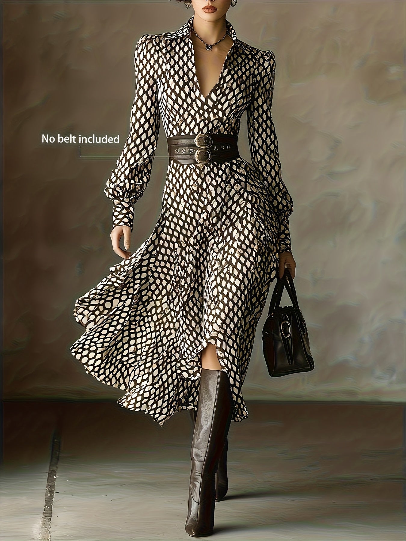 Classic Geometric Pattern Women's Dress