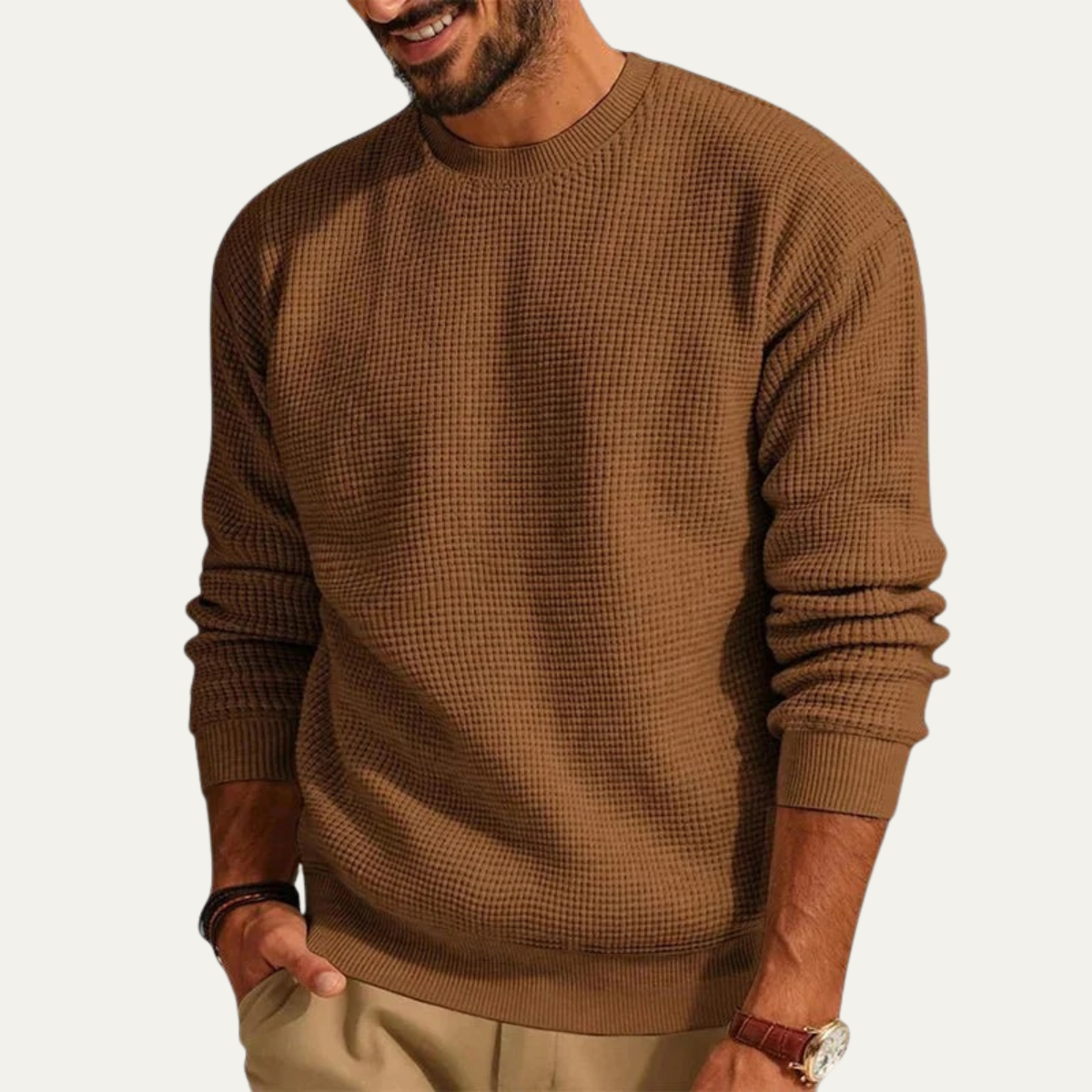 Classic Men's Chunky Crew Neck Sweater