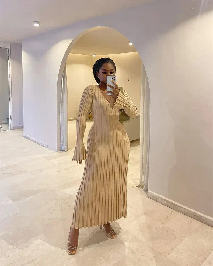 Comfy Long Sleeve Women's Maxi Dress