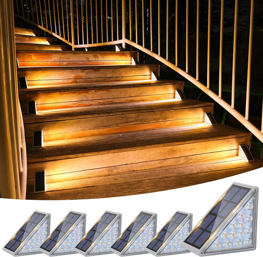 4 Packs Solar-Powered Outdoor Stair Lights