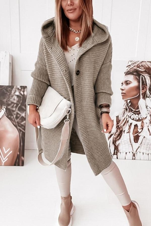 Women's Hooded Button Vest Sweater