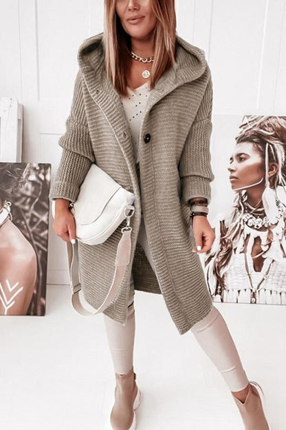 Women's Hooded Button Vest Sweater