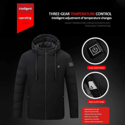 Winter Heated Jackets SmartHeating Cotton Codts HedtedHooded Jackets for Men