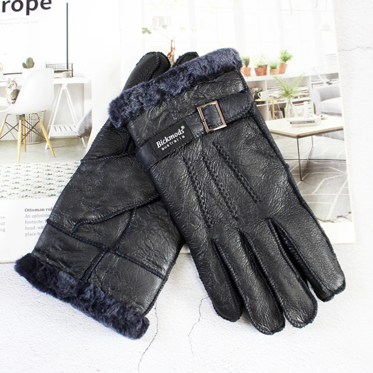 Warm Sheepskin Men's Winter Gloves