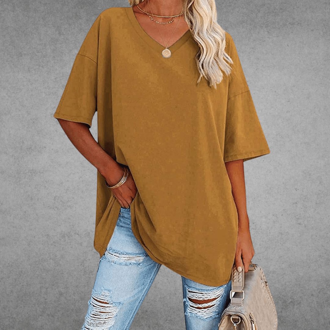 Relaxed Fit Casual V Neck T Shirt
