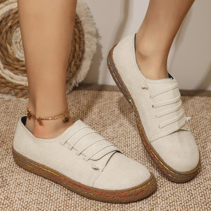 Women's Lightweight Slip-ons with Elastic Laces and Non-slip Sole