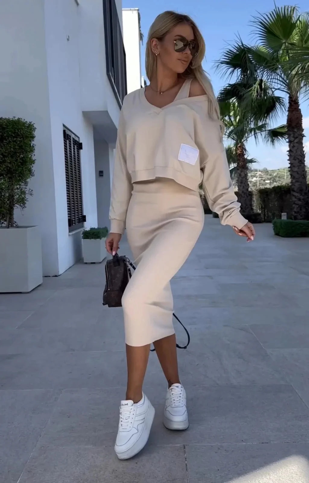 Fall Fashion Dress and Sweater Set