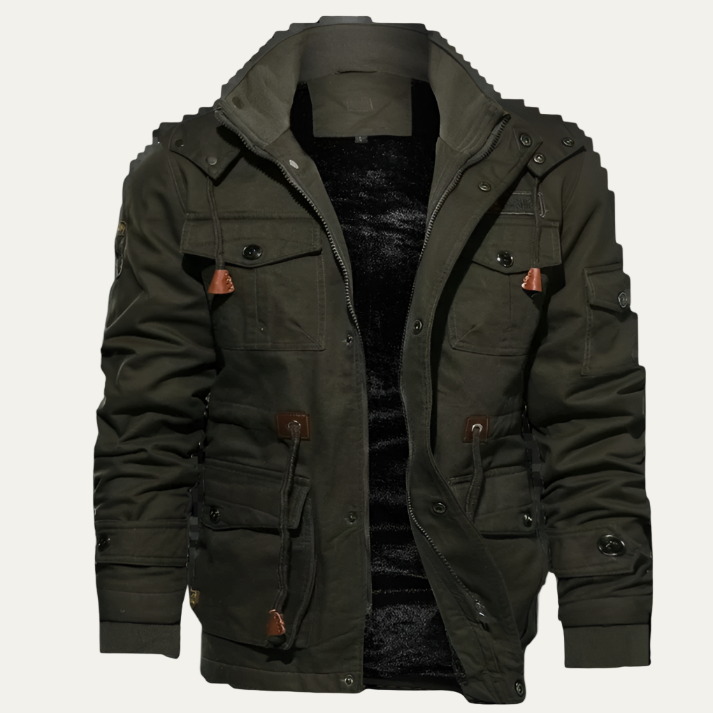 Warm Mens Faux Fur Lined Coat