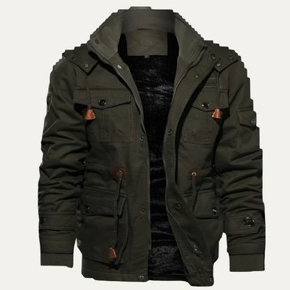 Warm Mens Faux Fur Lined Coat