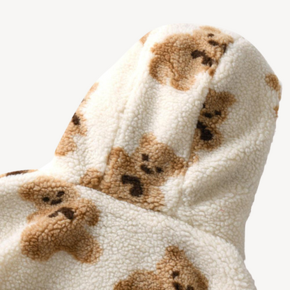 Cute Bear Print Women's Hoodie Jacket