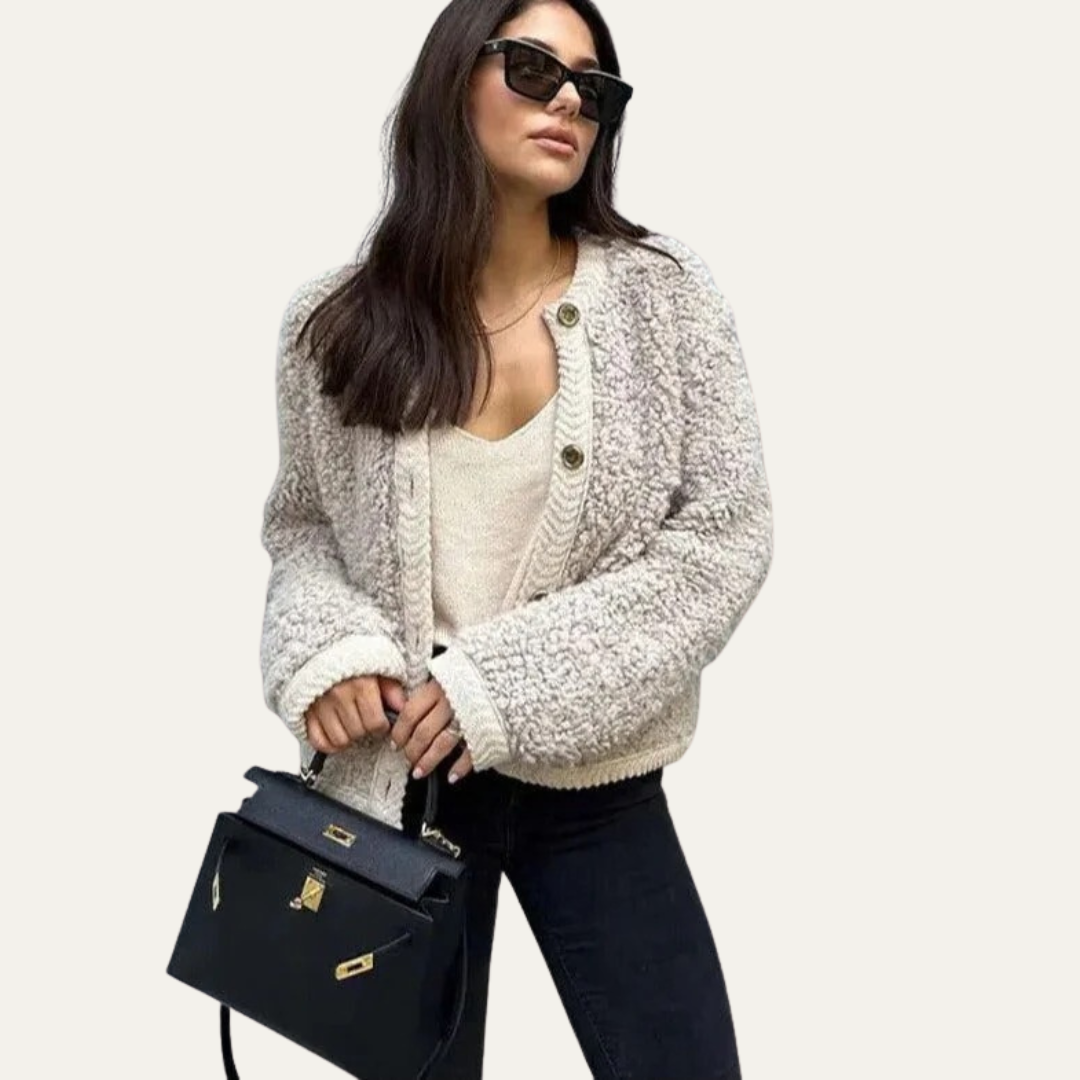 Soft Women's Short Puffy Jacket Cardigan