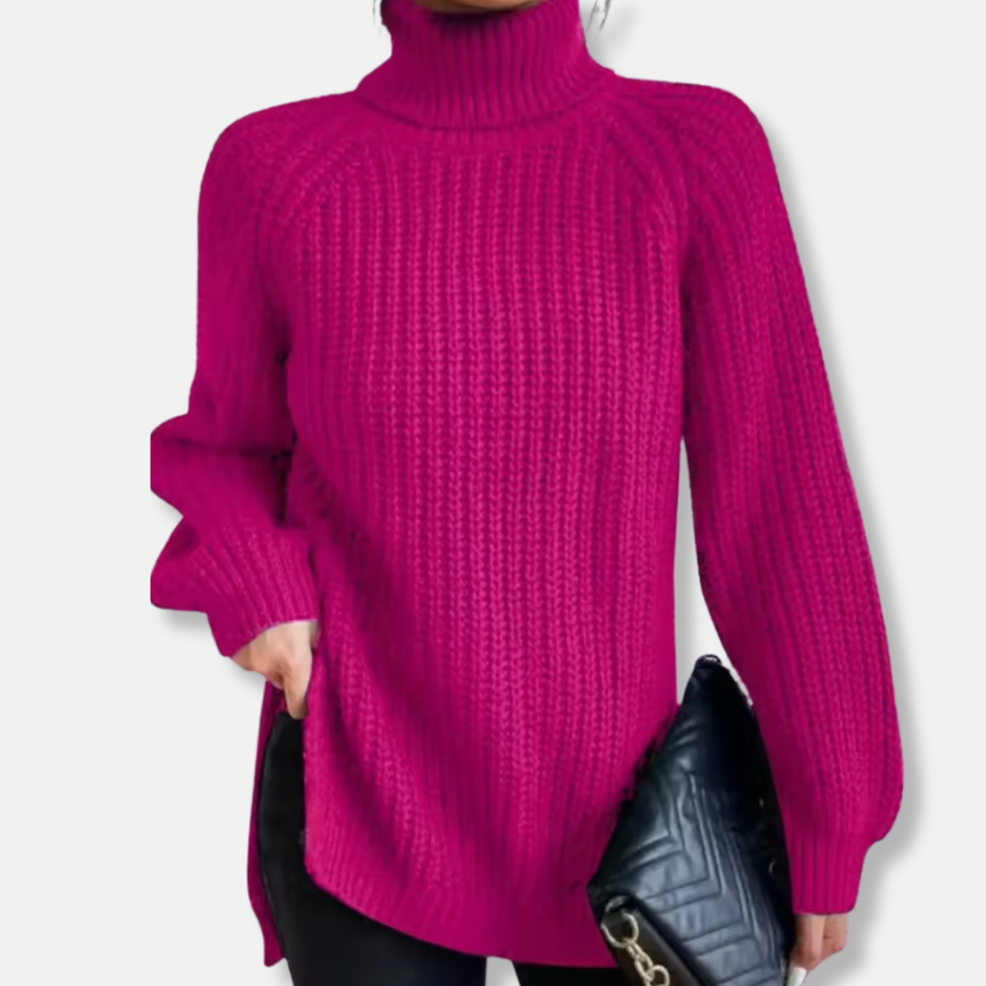 Comfy Oversized Turtleneck Wool Sweater