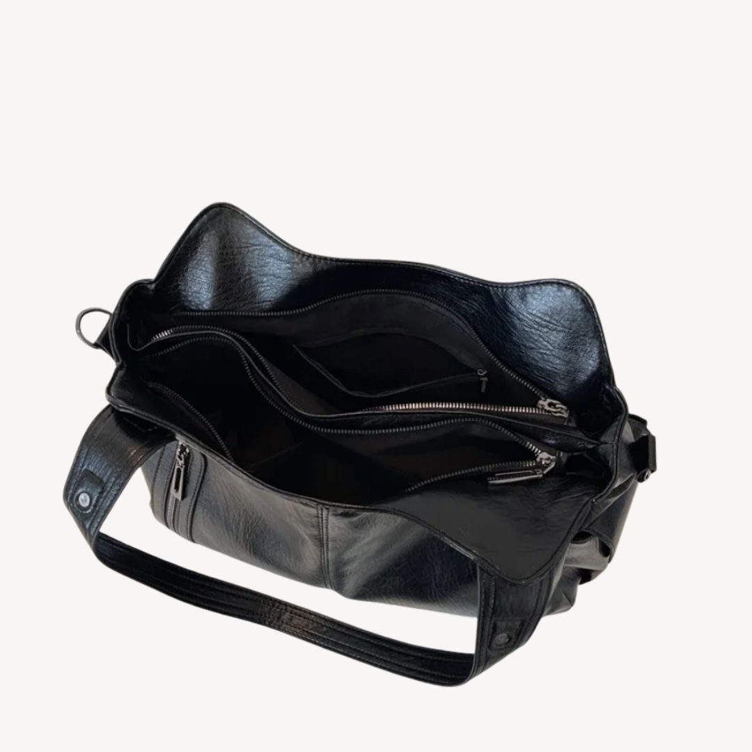 Ladies Large Zip Top Leather Handbag Tote