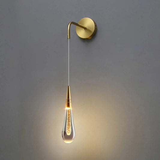Contemporary Clear Drop LED Wall Light Fixture - OutfitLondon