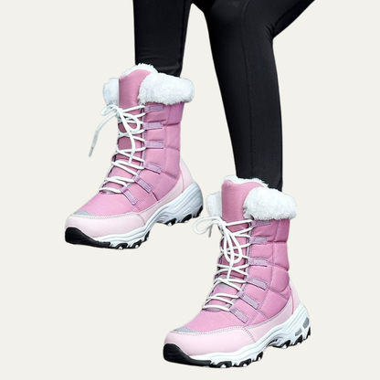 Warm Waterproof Snow Boot with Faux Fur Trim