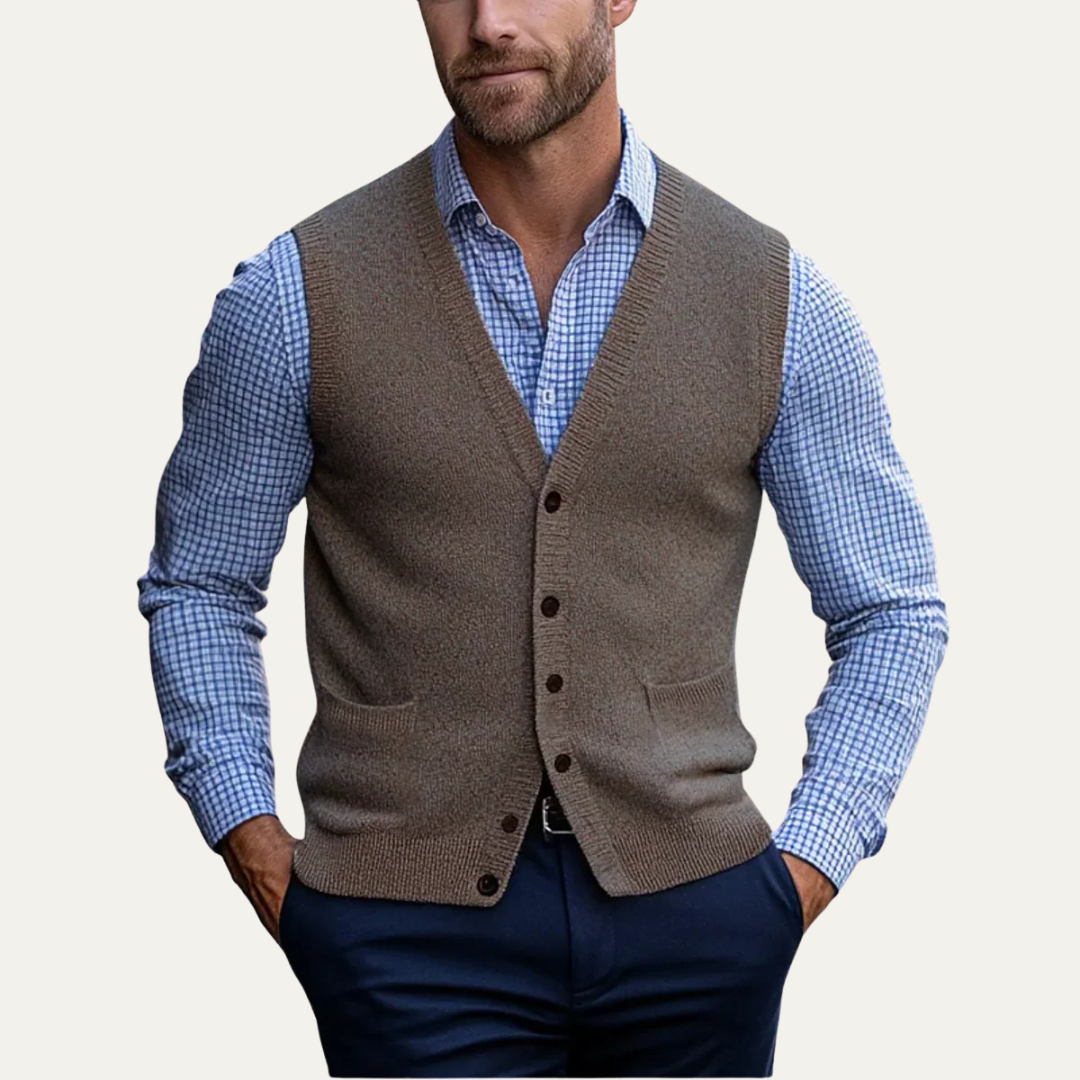 Men's Simple Crew Neck Sweater Vest