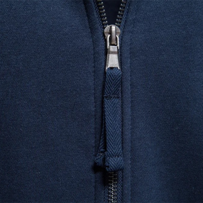 Relaxed Fit Men's Zipper Cotton Jacket with Pockets