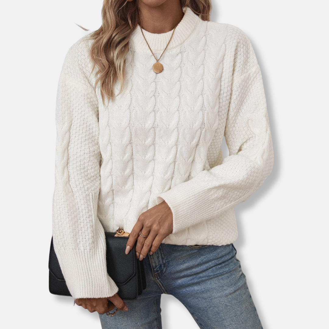 Cozy Cable Knit Oversized Sweater - OutfitLondon