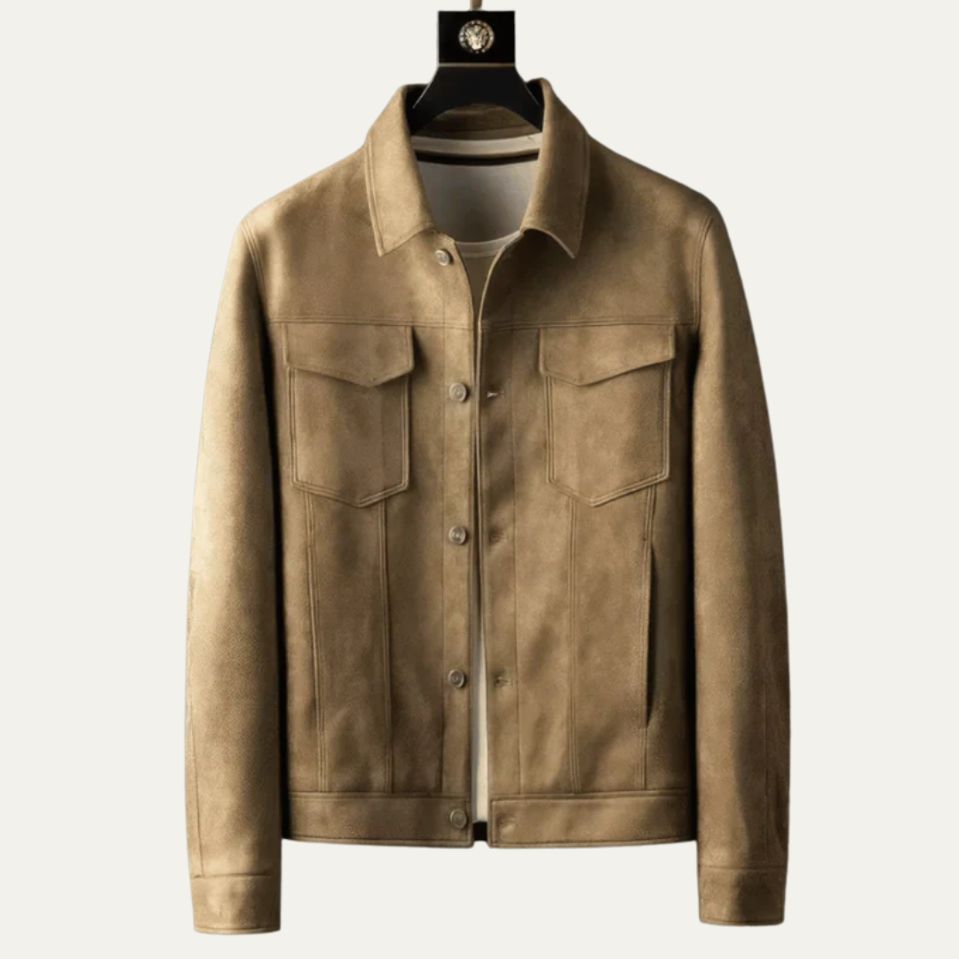 Men's Soft Leather Denim Jacket