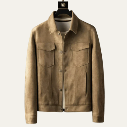 Men's Soft Leather Denim Jacket