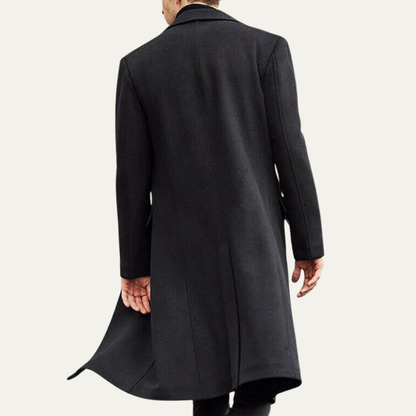 Classic Fit Long Black Formal Coat