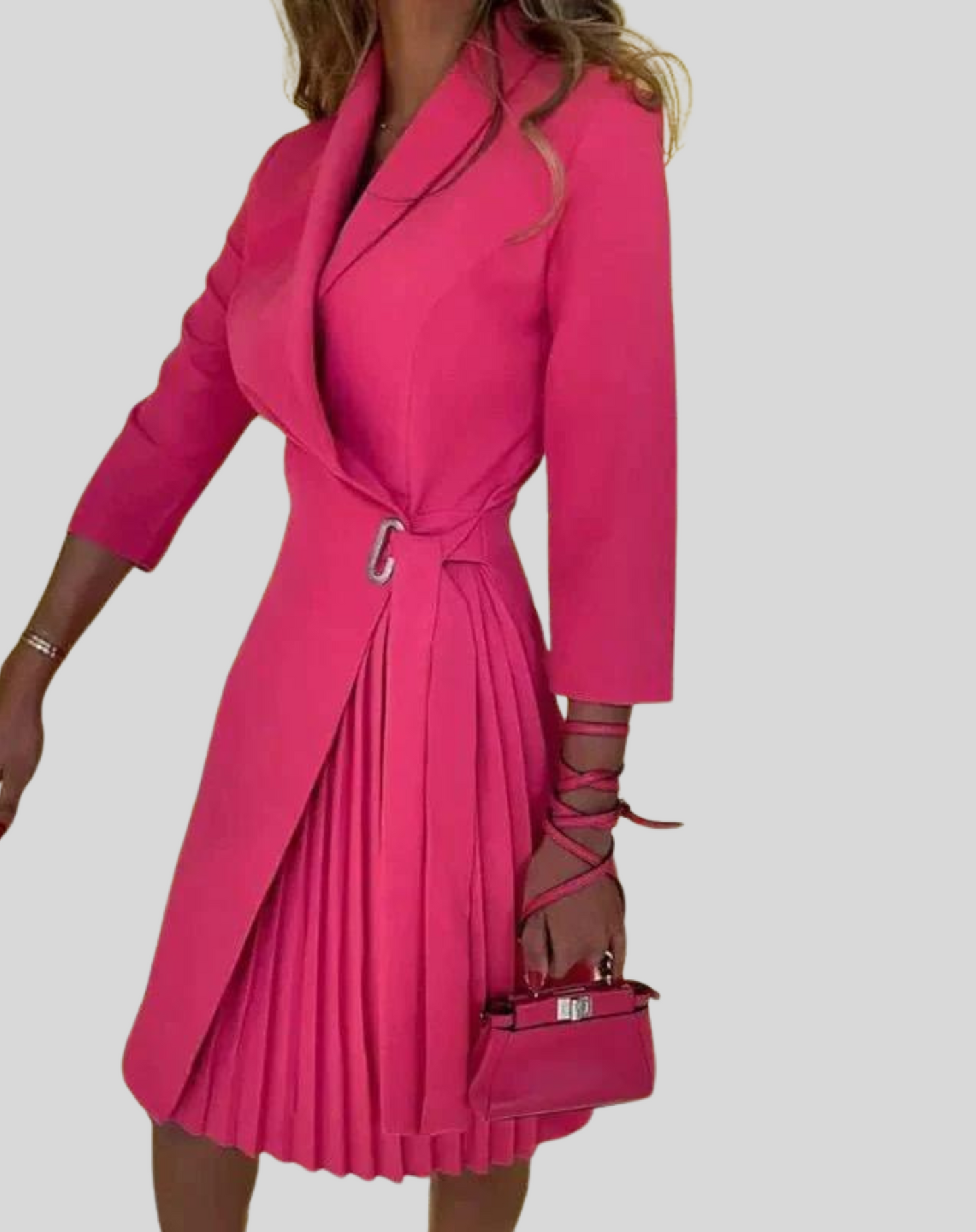 Stylish Waist Belted Ladies Dress