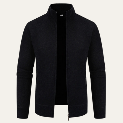 Warm Men's Fleece Zip Up Cardigan with Pockets