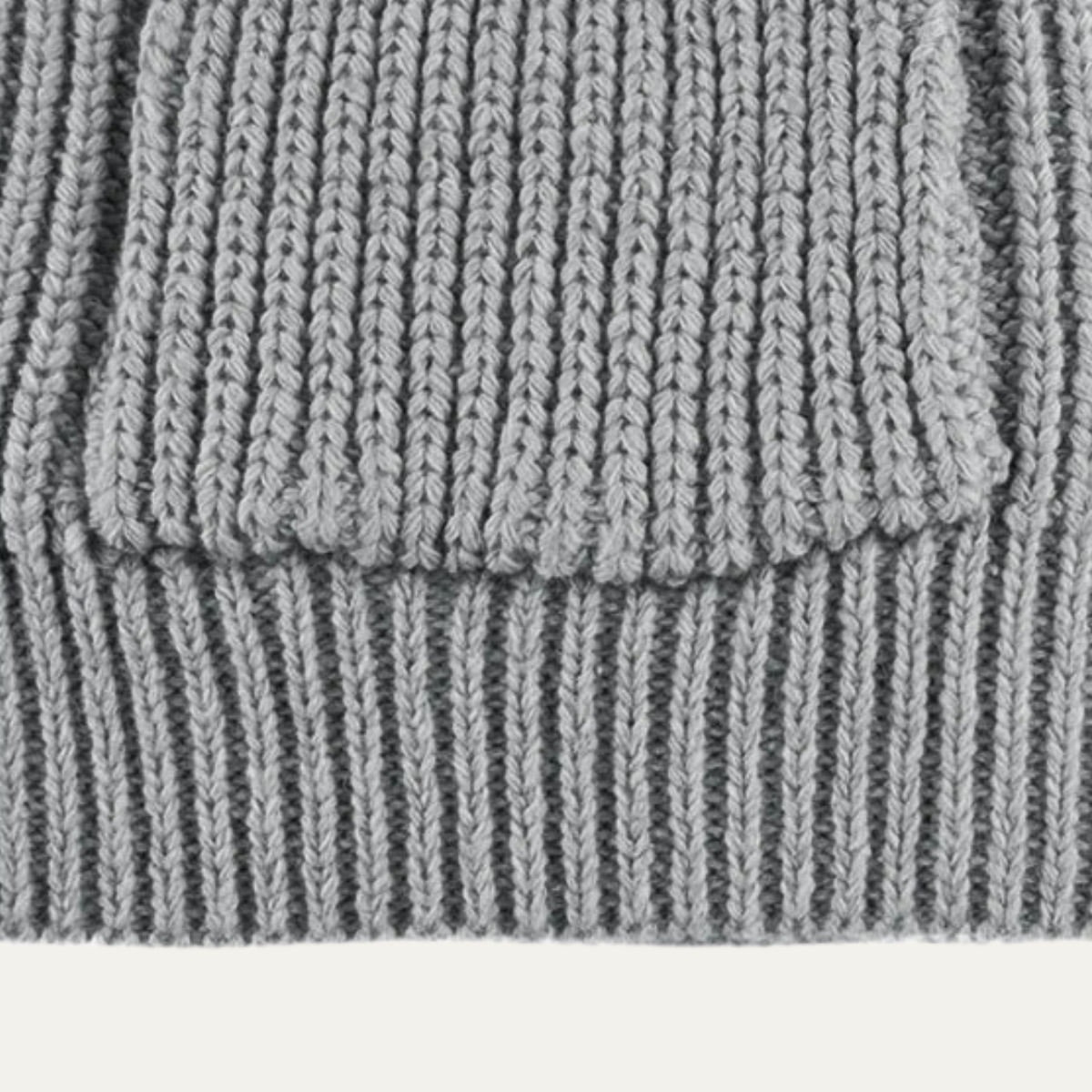 Thick Knit Crew Neck Mens Cardigan Sweater