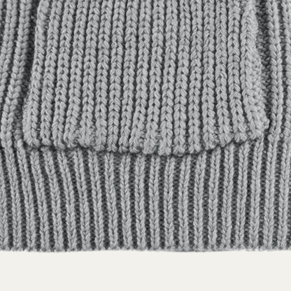 Thick Knit Crew Neck Mens Cardigan Sweater